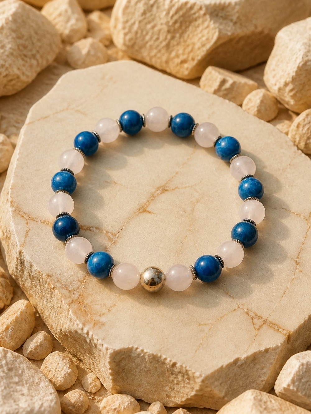 Fauceted Pink Quartz With Blue Apatite